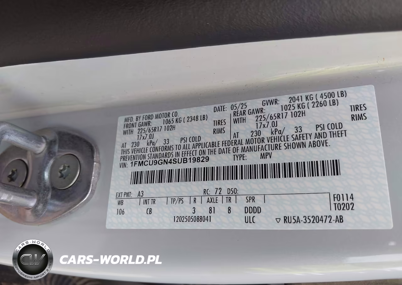 2025 Ford Escape Active VIN:1FMCU9GN4SUB19829 - 9