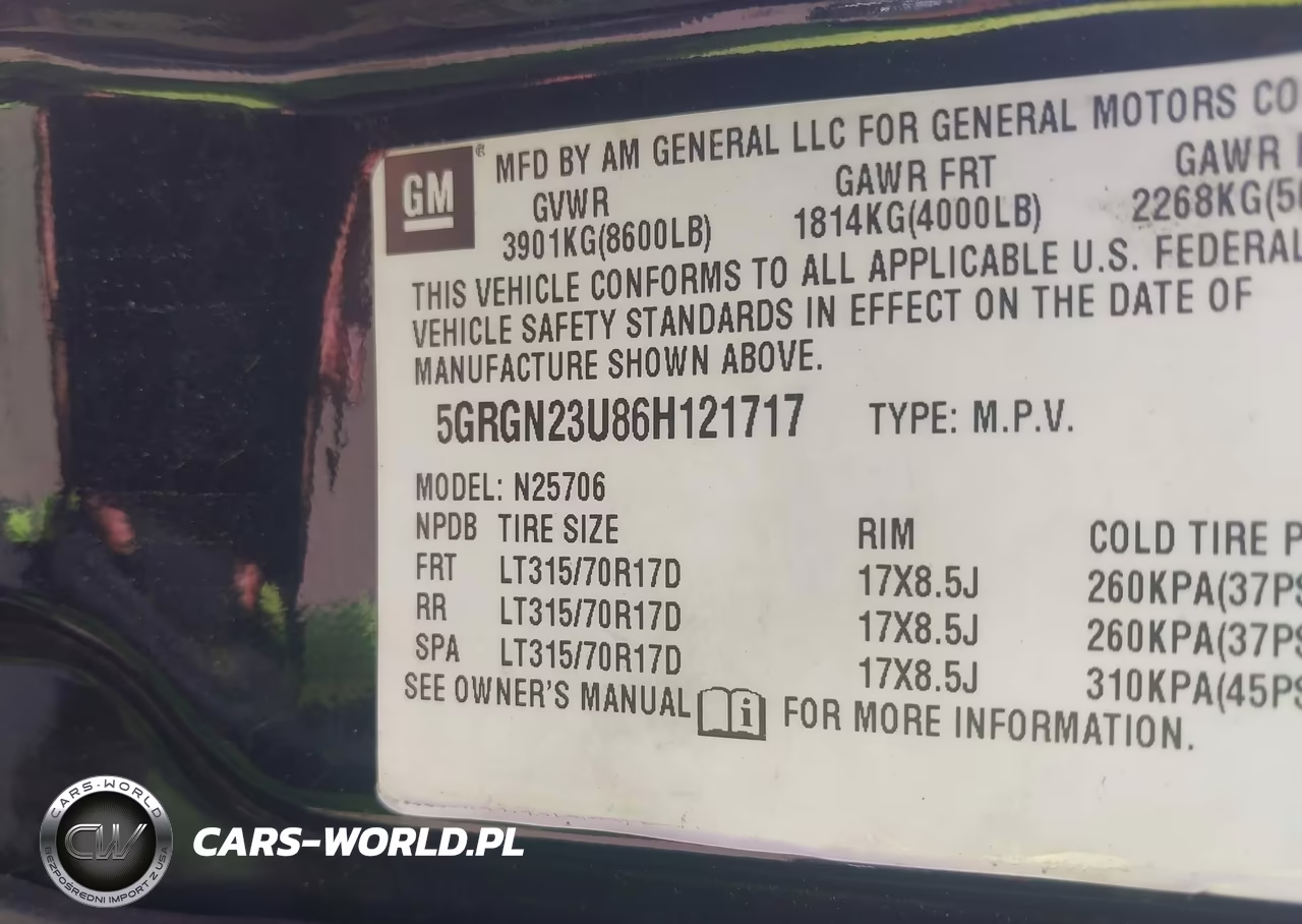 2006 Hummer H2 Suv VIN:5GRGN23U86H121717 - 9