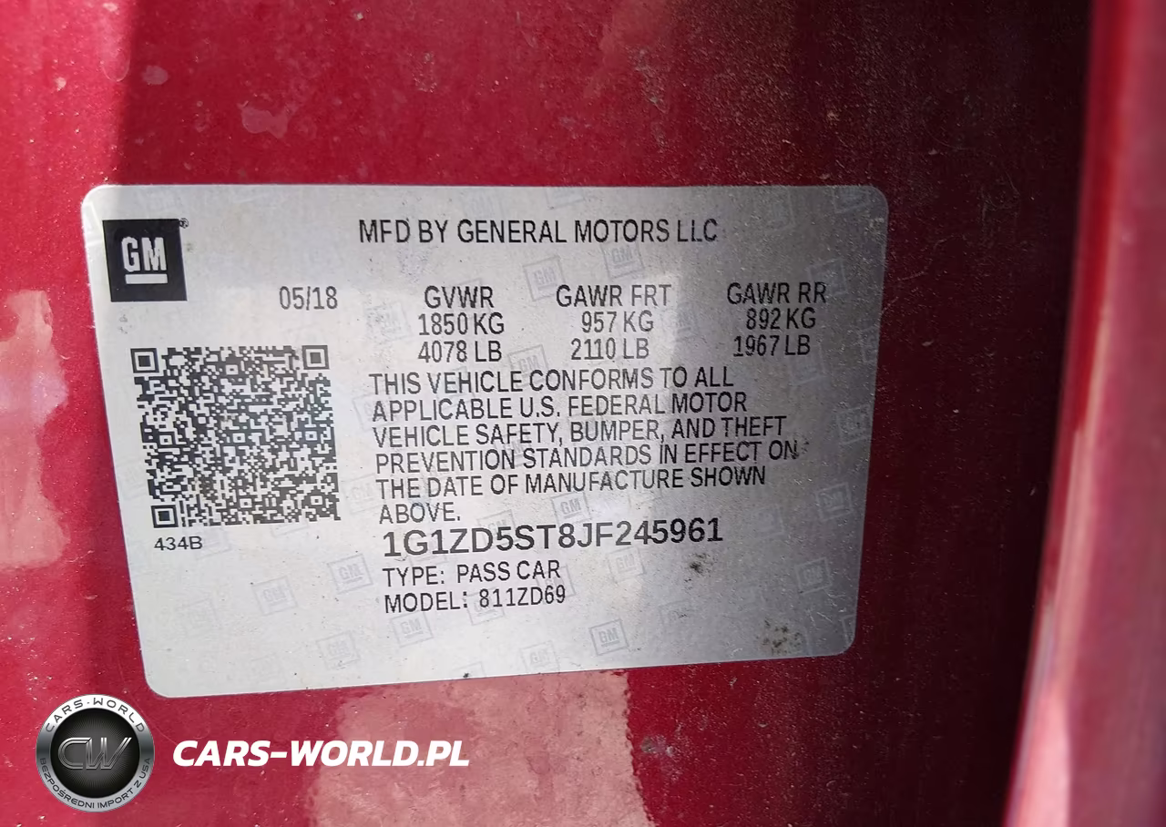 2018 Chevrolet Malibu Lt VIN:1G1ZD5ST8JF245961 - 9