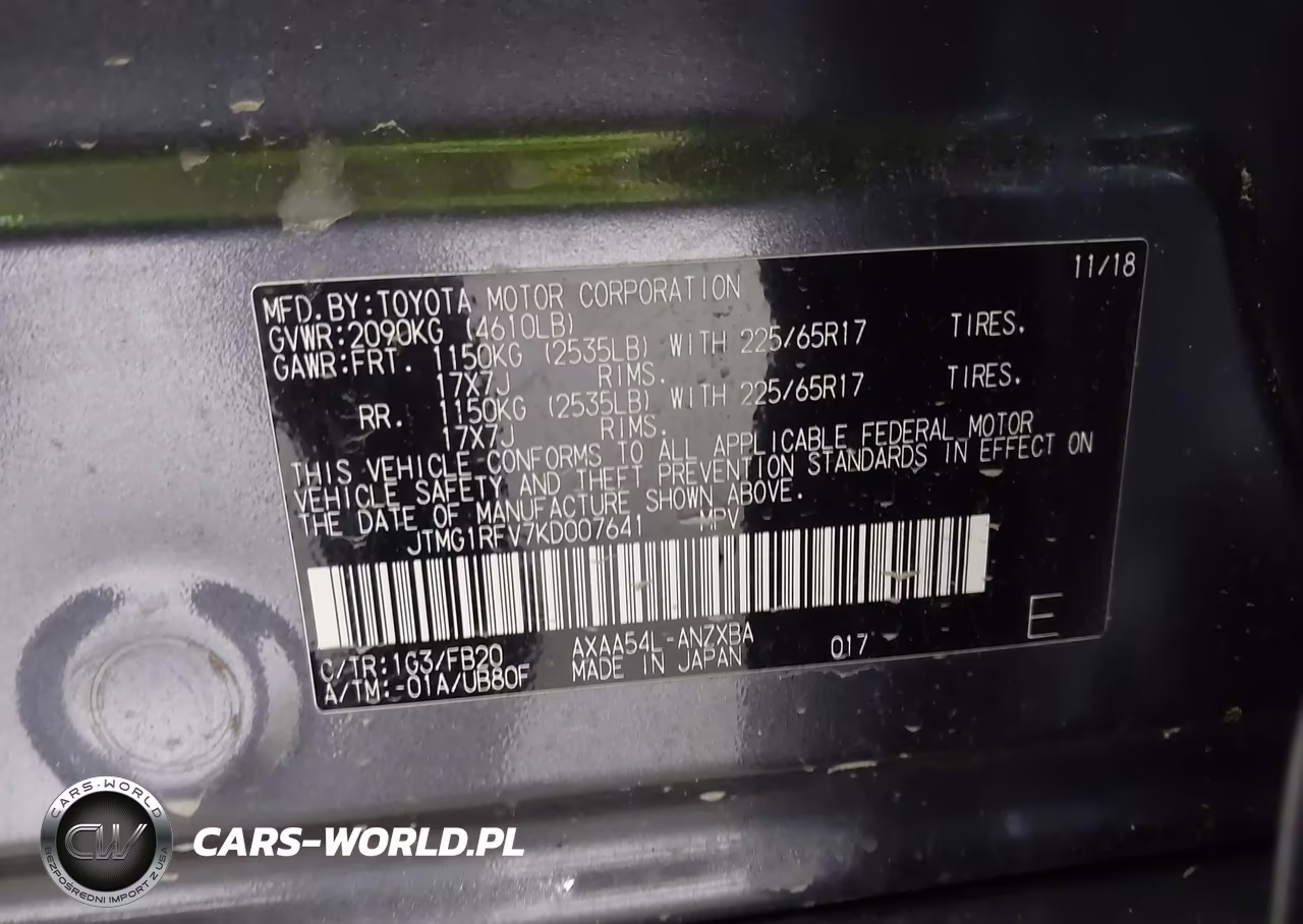 2019 Toyota Rav4 Le VIN:JTMG1RFV7KD007641 - 9