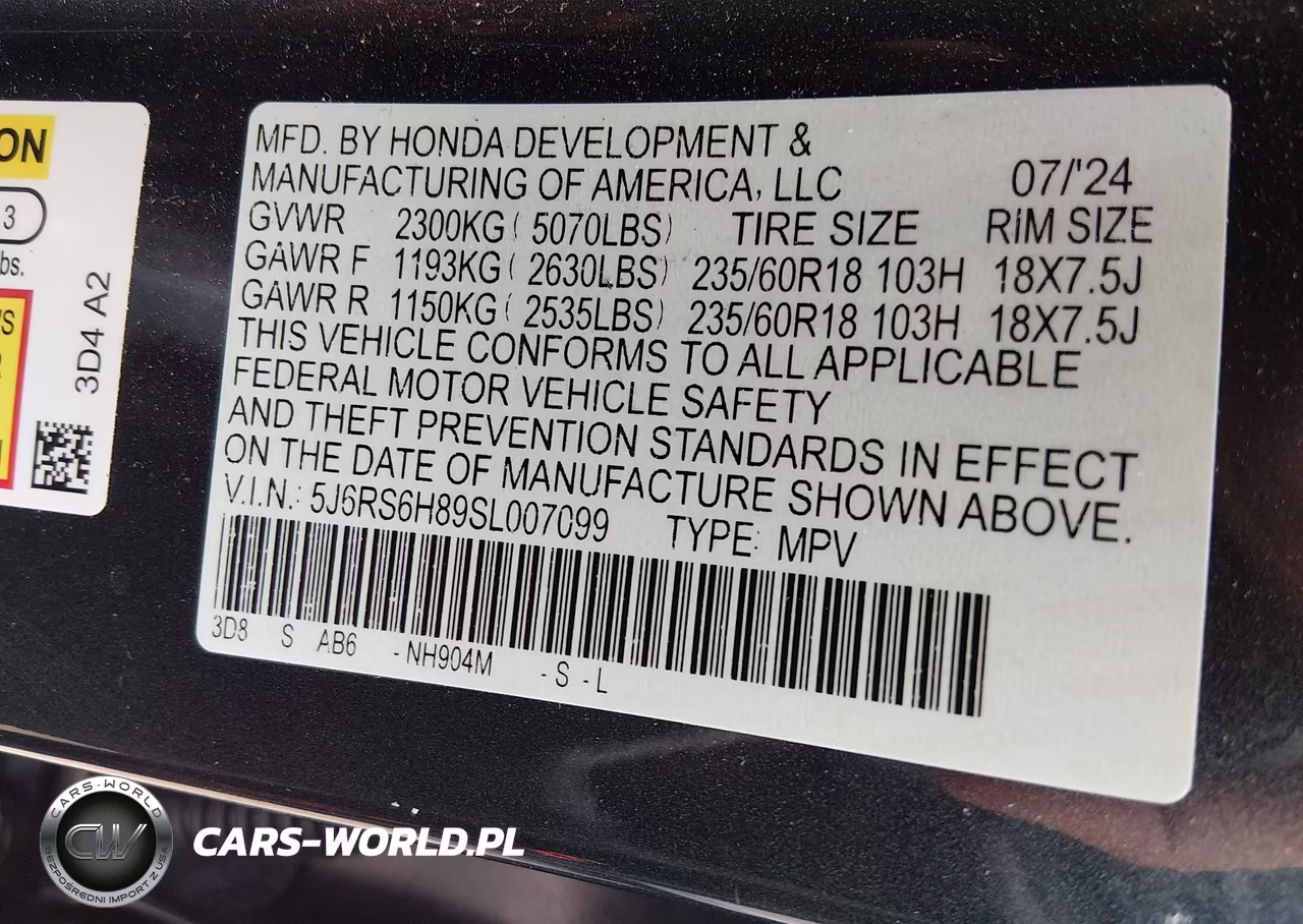 2025 Honda Cr-V Hybrid Sport-L VIN:5J6RS6H89SL007099 - 9