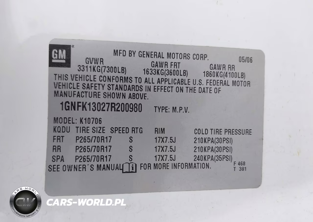 2007 Chevrolet Tahoe Lt VIN:1GNFK13027R200980 - 9