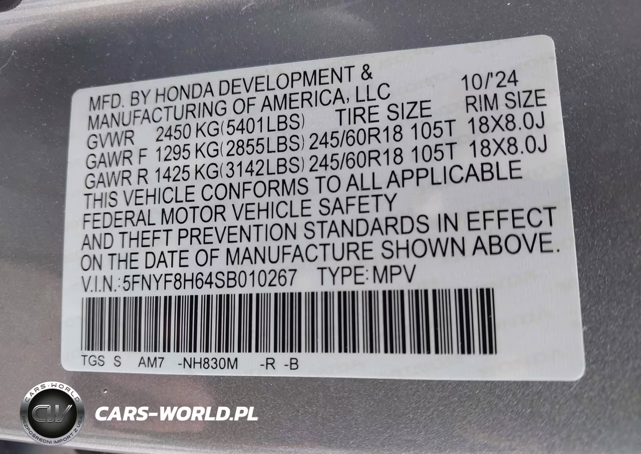 2025 Honda Passport Awd Trailsport VIN:5FNYF8H64SB010267 - 9