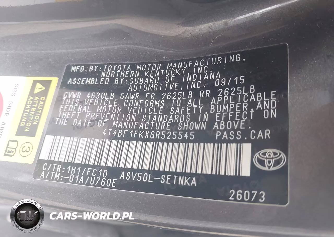 2016 Toyota Camry Le VIN:4T4BF1FKXGR525545 - 9