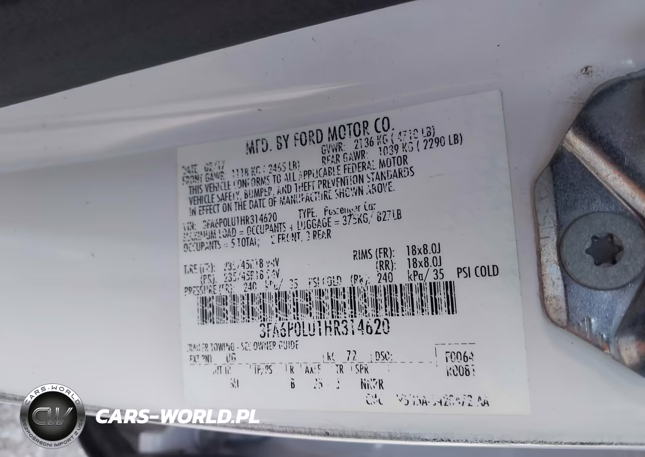 2017 Ford Fusion Hybrid Se VIN:3FA6P0LU1HR314620 - 9
