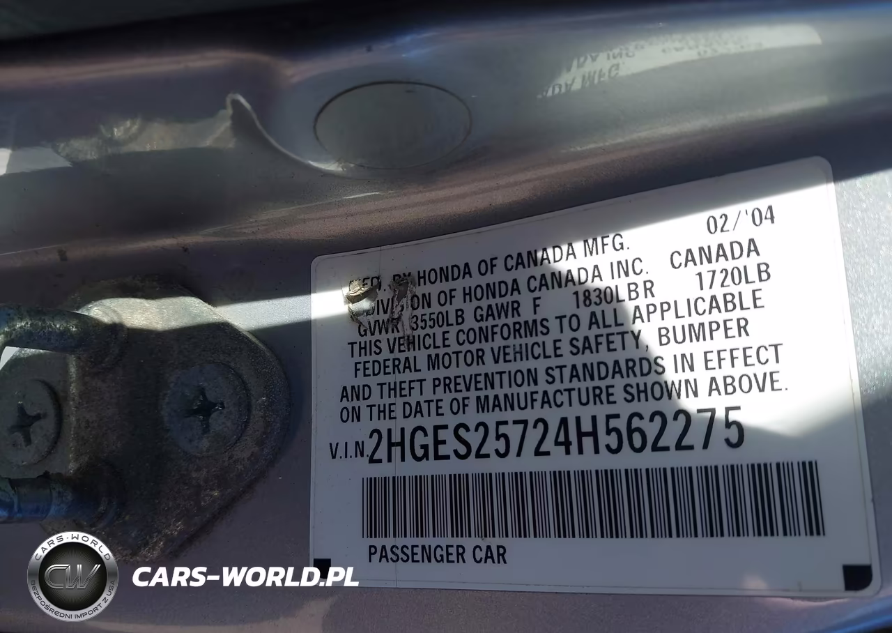 2004 Honda Civic Ex VIN:2HGES25724H562275 - 9