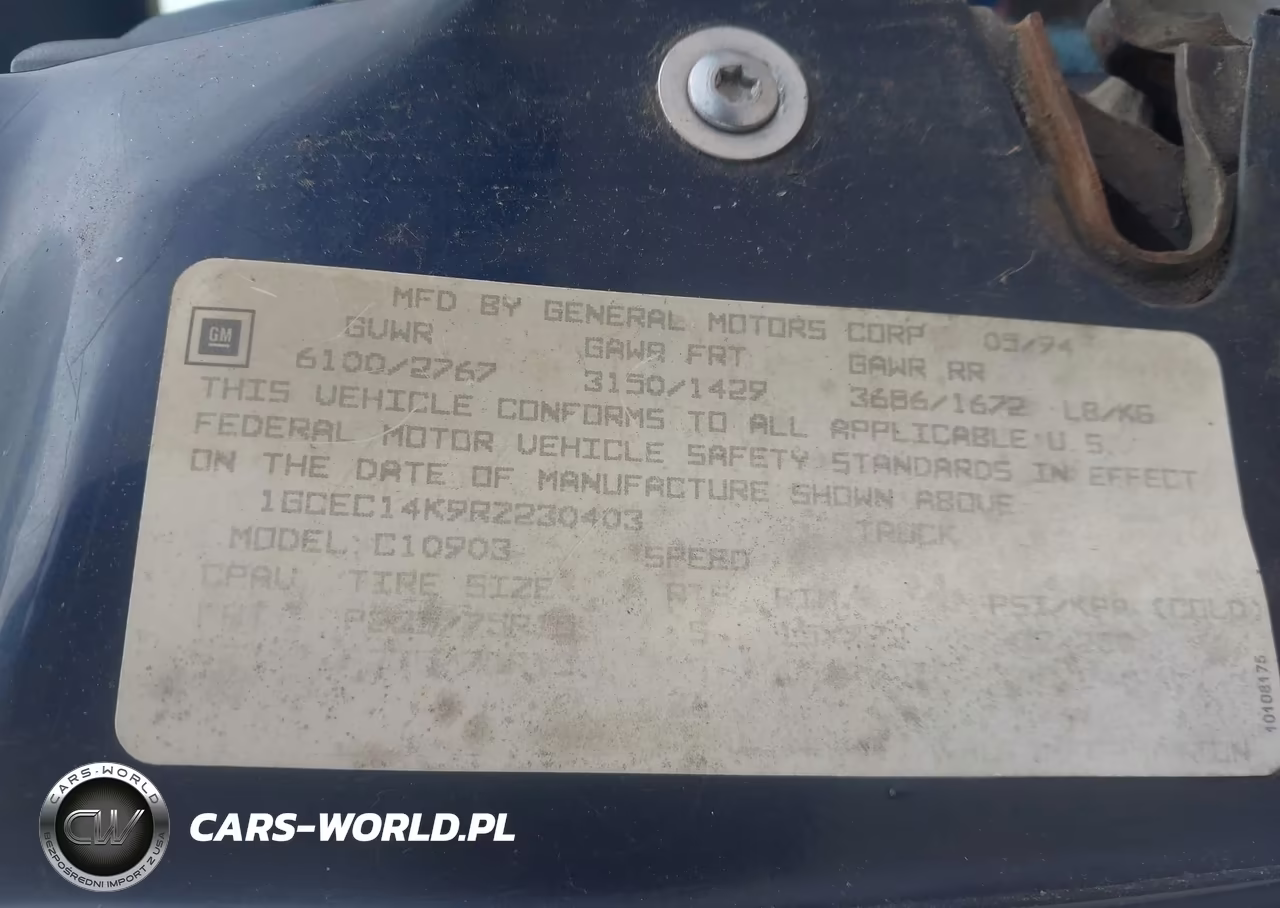 1994 Chevrolet Gmt-400 C1500 VIN:1GCEC14K9RZ230403 - 9