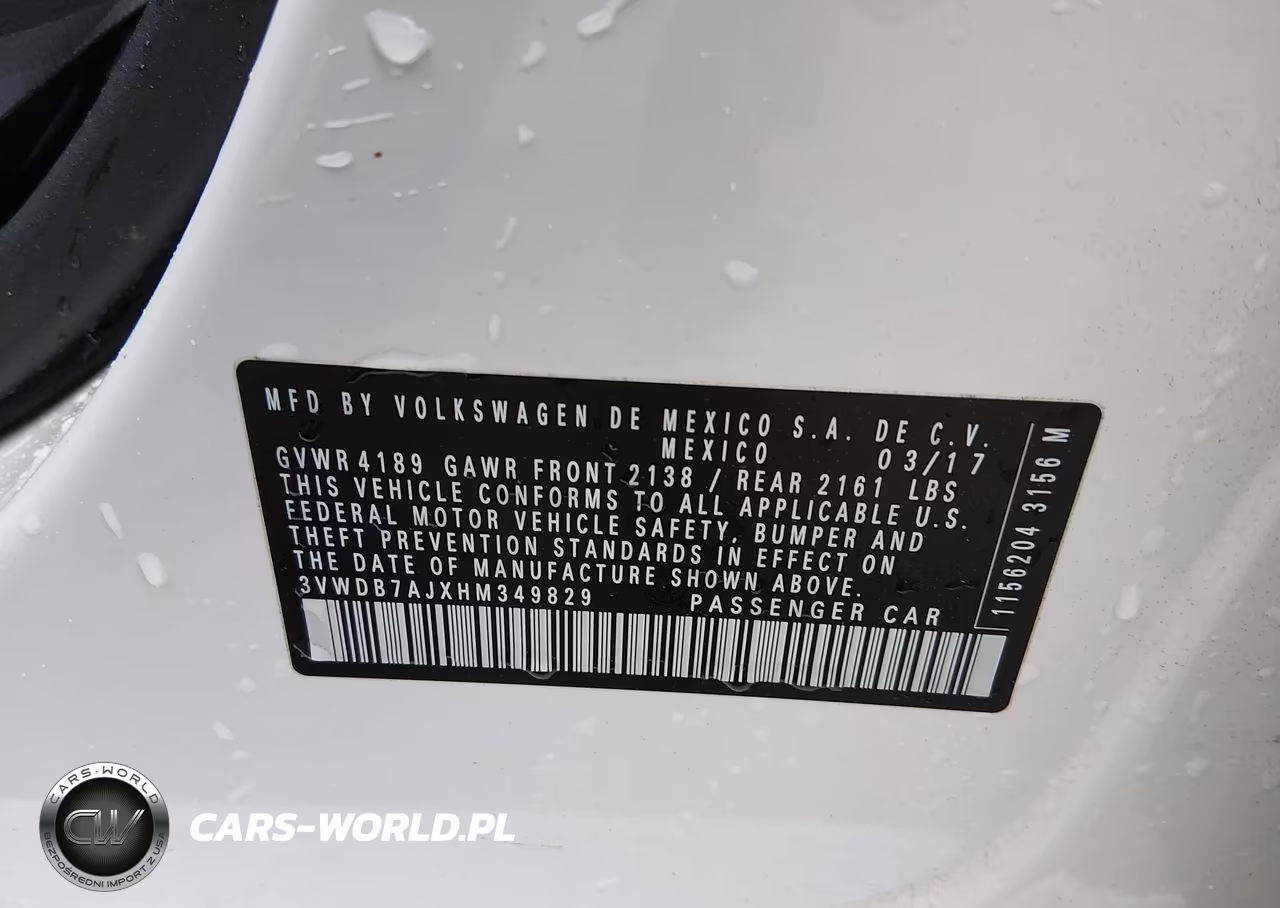 2017 Volkswagen Jetta 1.4T Se VIN:3VWDB7AJXHM349829 - 9