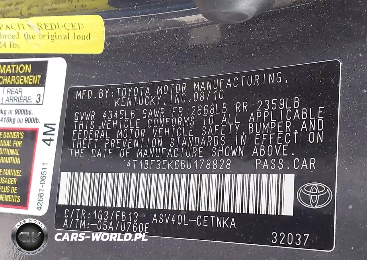 2011 Toyota Camry Le VIN:4T1BF3EK6BU178828 - 9