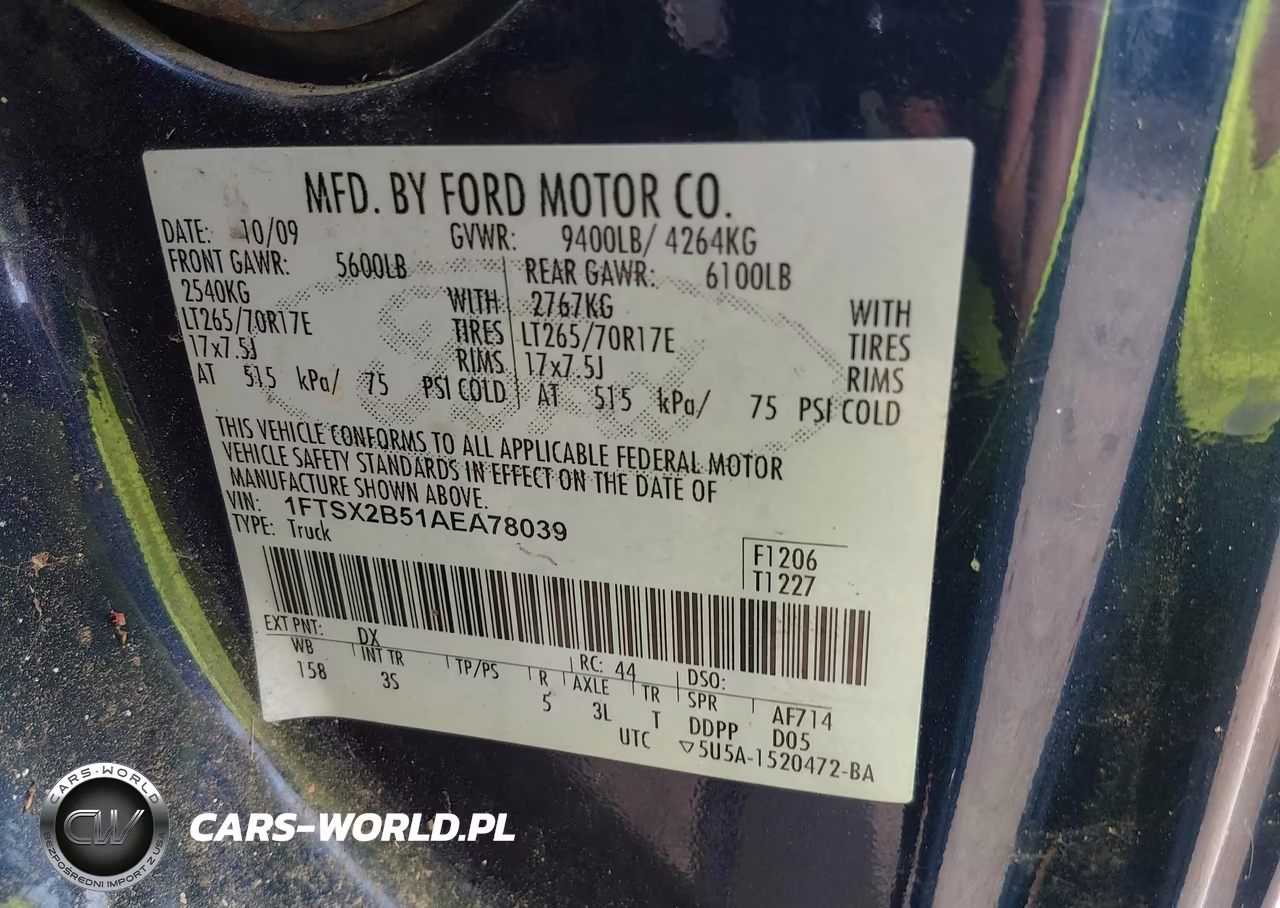 2010 Ford F-250 Lariat-Xl-Xlt VIN:1FTSX2B51AEA78039 - 9