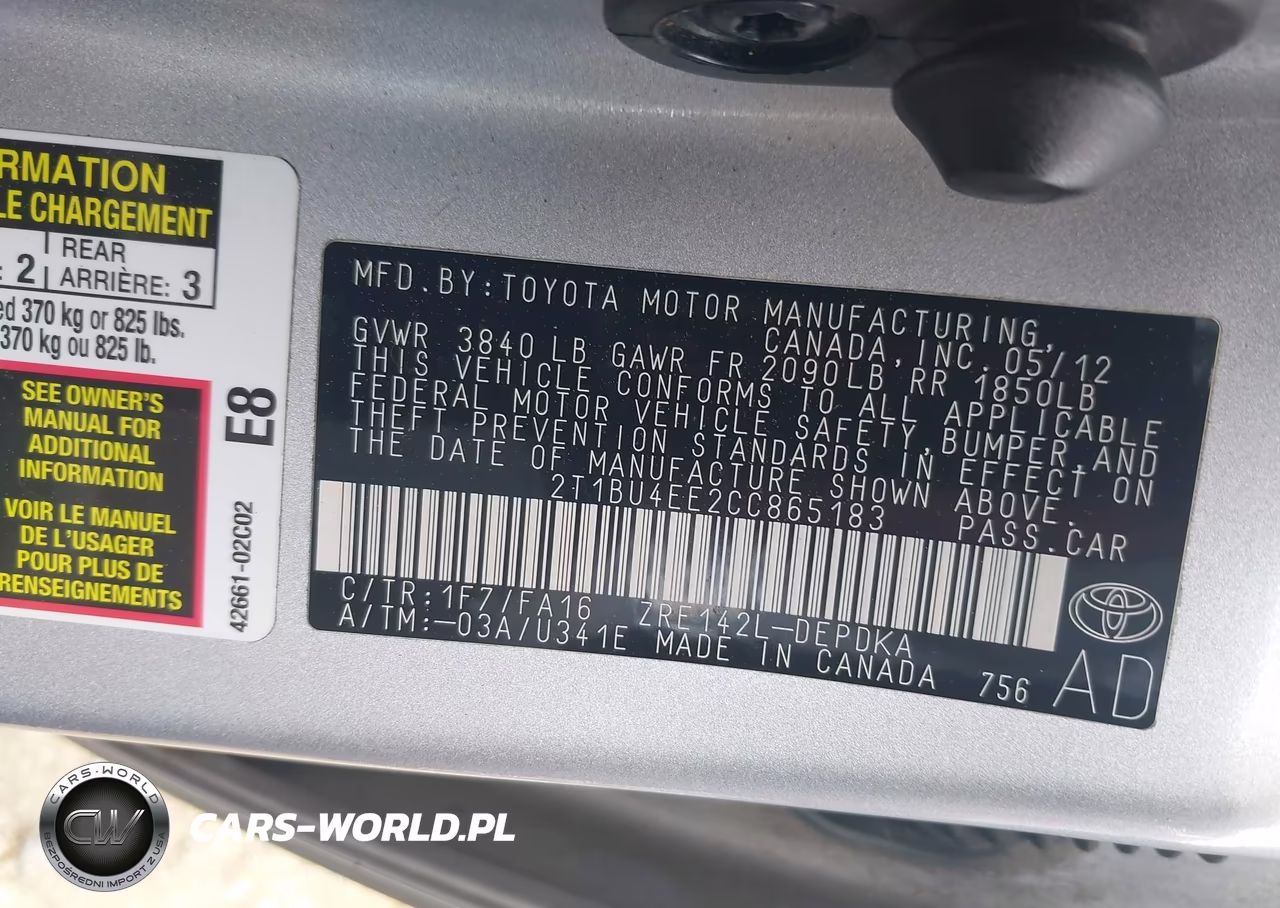 2012 Toyota Corolla L VIN:2T1BU4EE2CC865183 - 9
