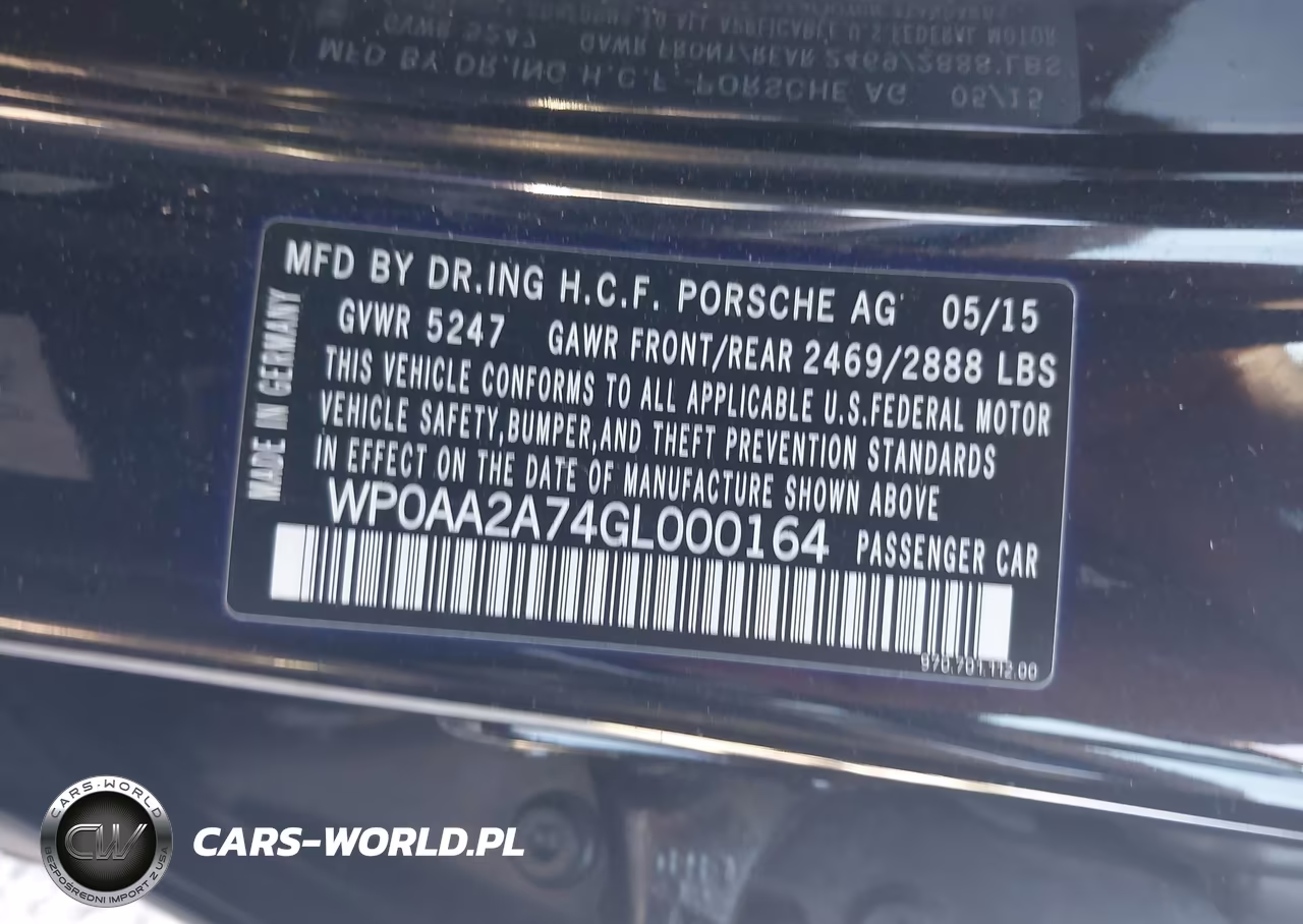 2016 Porsche Panamera 4 VIN:WP0AA2A74GL000164 - 9