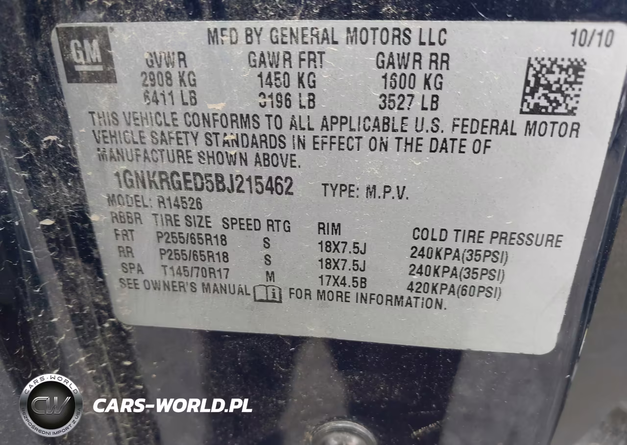 2011 Chevrolet Traverse 1Lt VIN:1GNKRGED5BJ215462 - 9