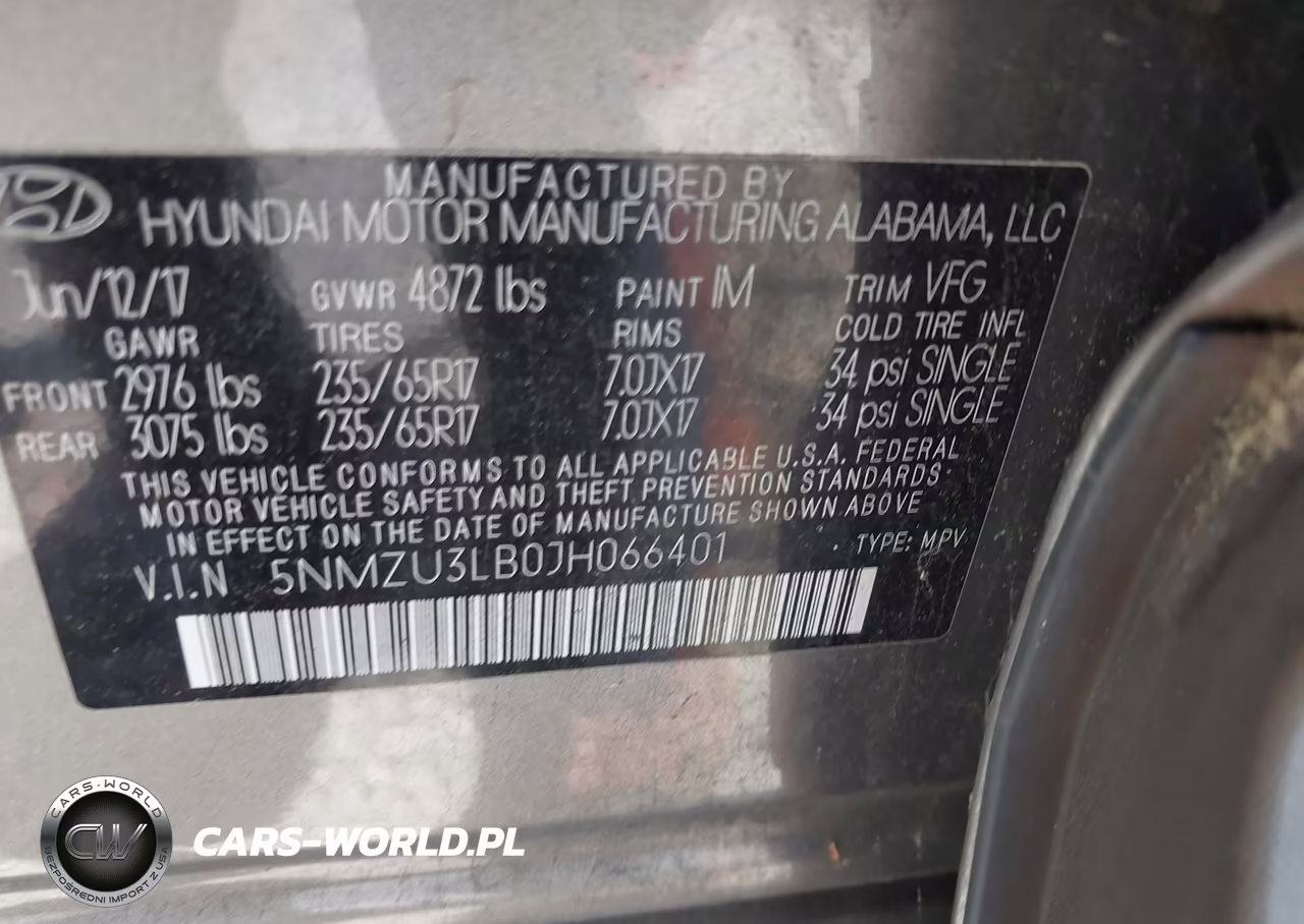 2018 Hyundai Santa Fe Sport 2.4L VIN:5NMZU3LB0JH066401 - 9