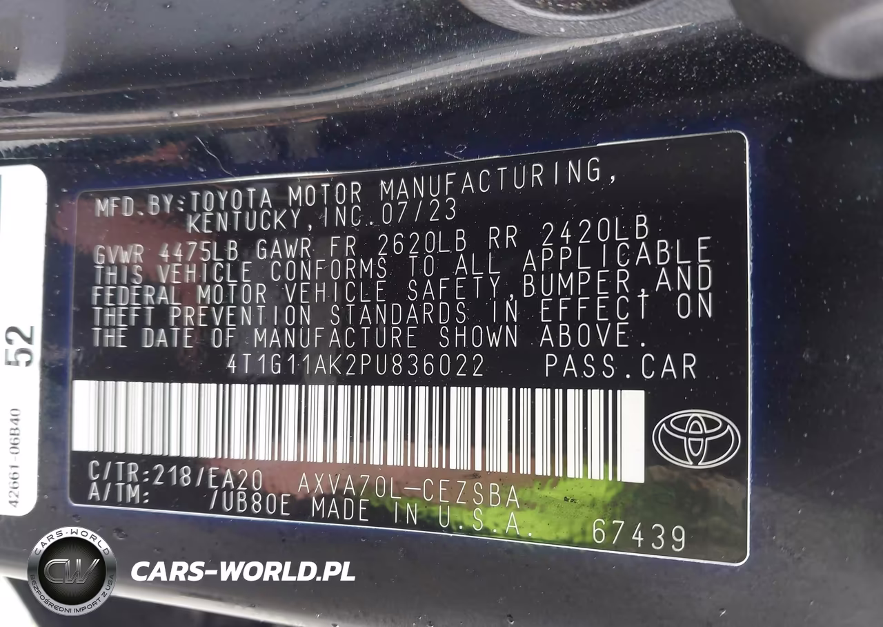 2023 Toyota Camry Se VIN:4T1G11AK2PU836022 - 9