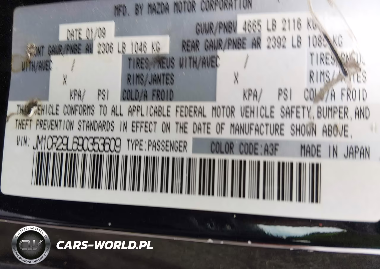 2009 Mazda Mazda5 Sport VIN:JM1CR29L690353609 - 9