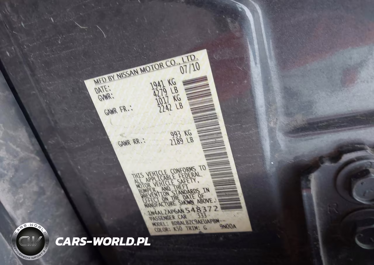 2010 Nissan Altima 2.5 S VIN:1N4AL2AP6AN548372 - 9