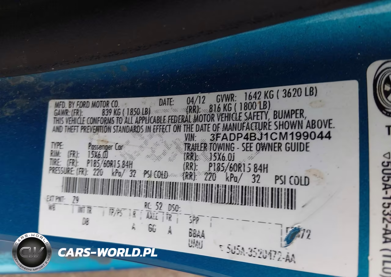2012 Ford Fiesta Se VIN:3FADP4BJ1CM199044 - 9