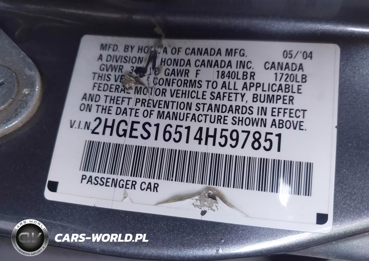 2004 Honda Civic Lx VIN:2HGES16514H597851 - 9