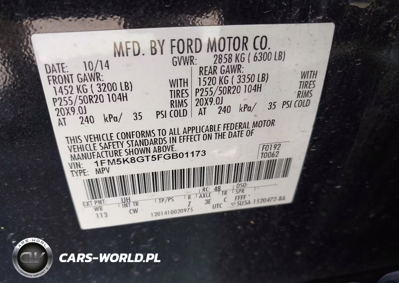 2015 Ford Explorer Sport VIN:1FM5K8GT5FGB01173 - 9