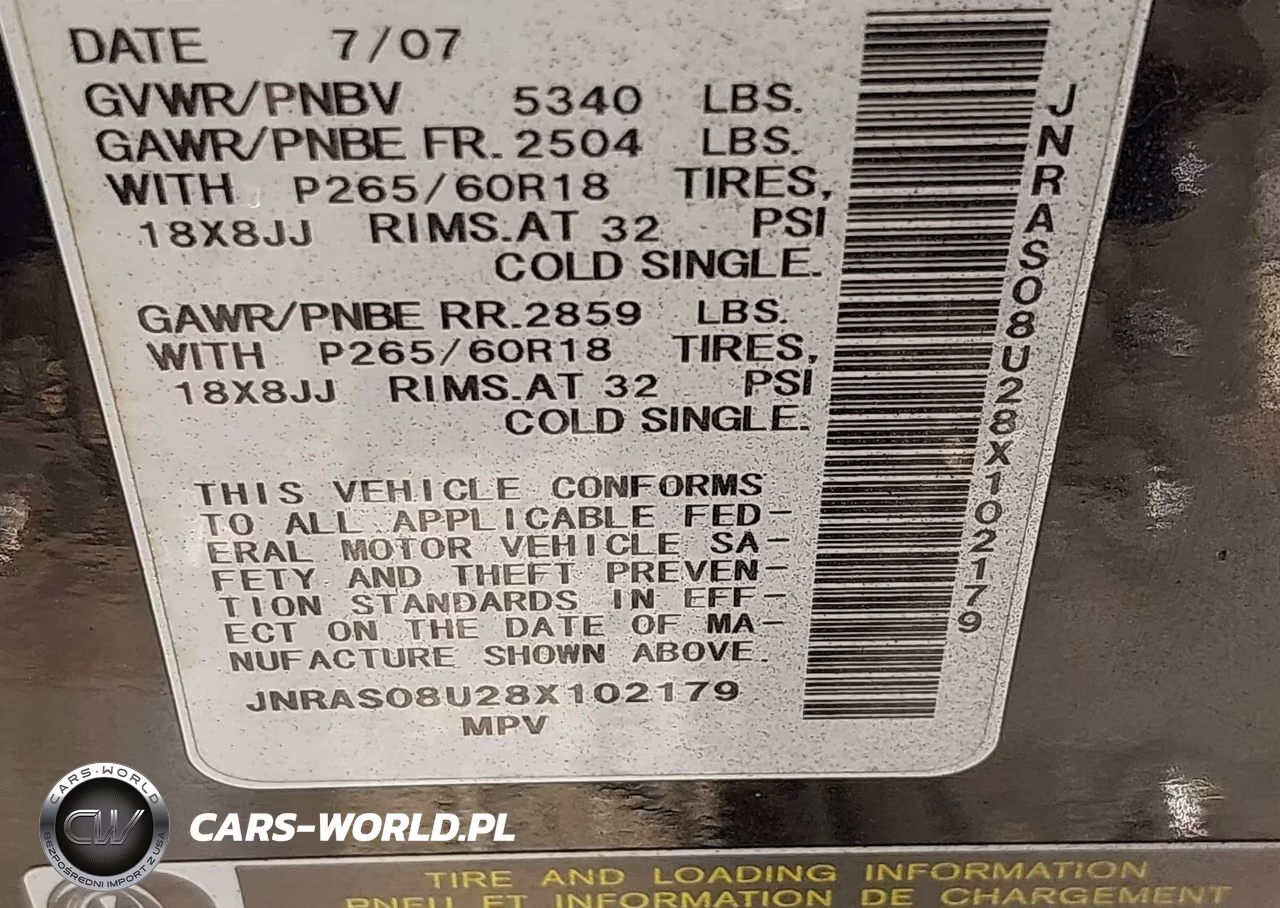2008 Infiniti Fx35 VIN:JNRAS08U28X102179 - 9
