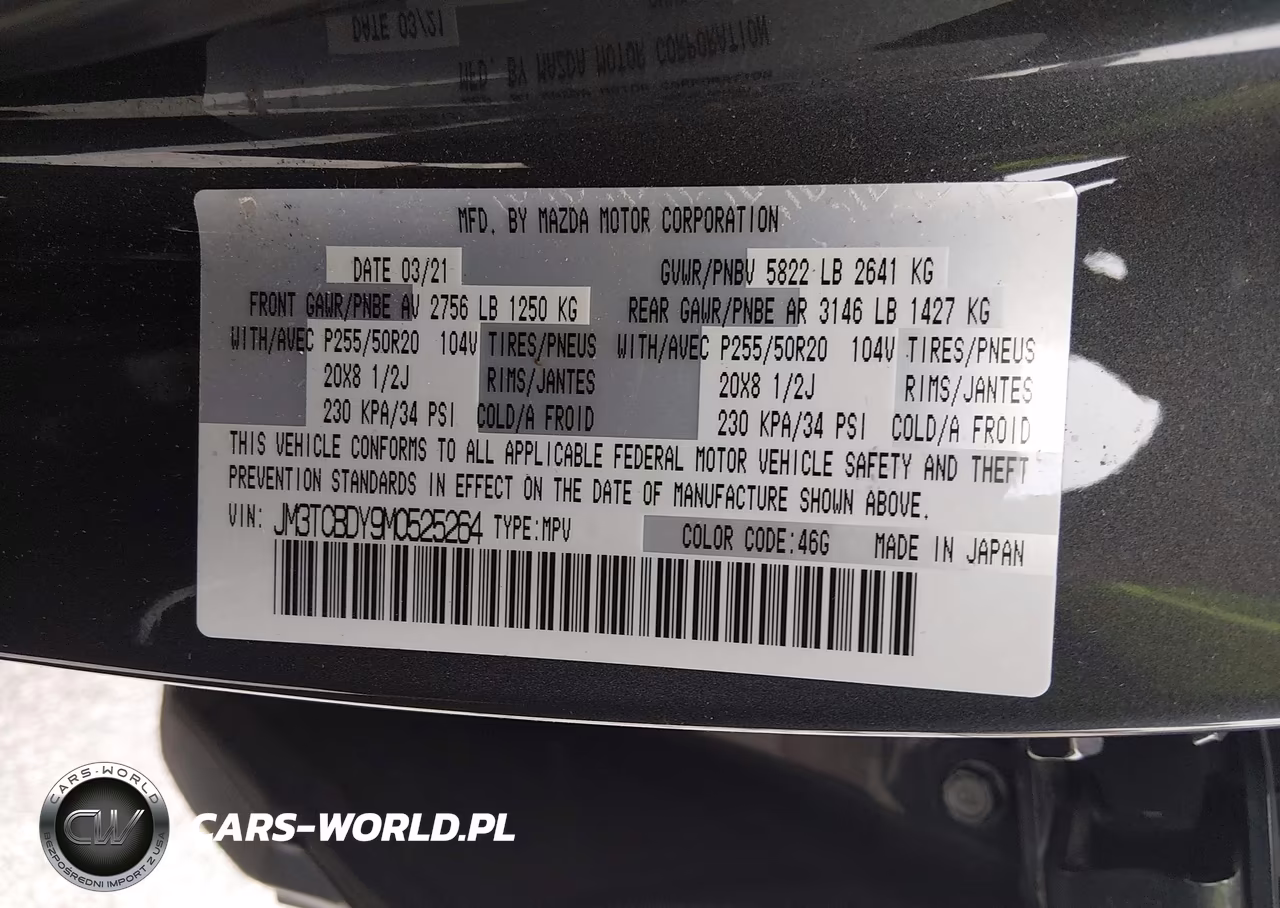 2021 Mazda Cx-9 Grand Touring VIN:JM3TCBDY9M0525264 - 9