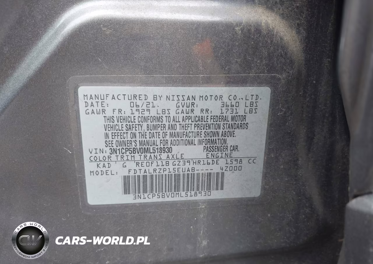 2021 Nissan Kicks S Xtronic Cvt VIN:3N1CP5BV0ML518930 - 9