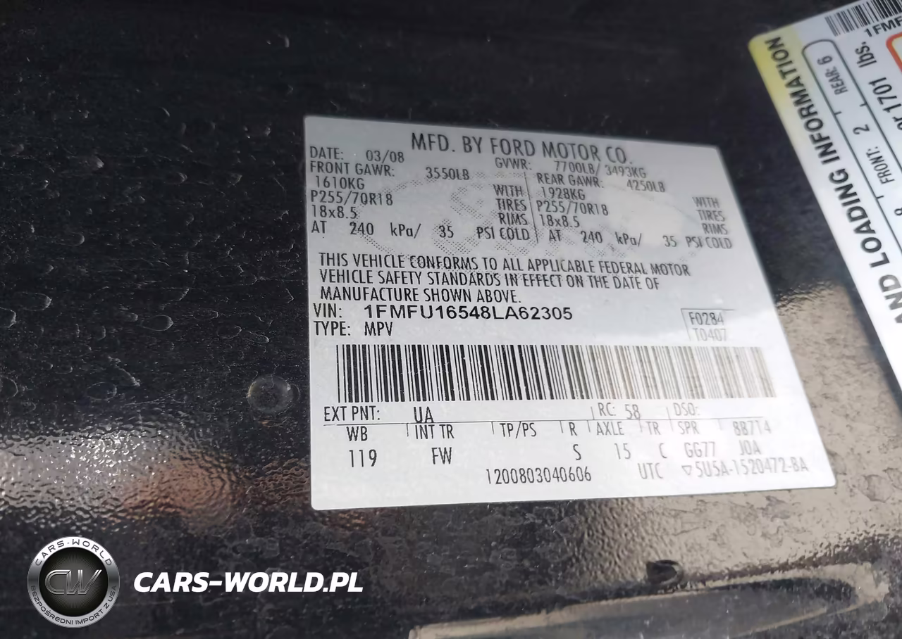 2008 Ford Expedition Xlt VIN:1FMFU16548LA62305 - 9