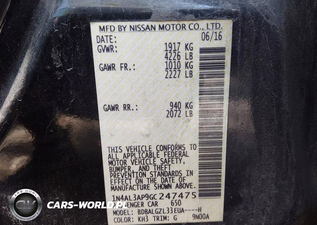 2016 Nissan Altima 2.5 S VIN:1N4AL3AP9GC247475 - 9