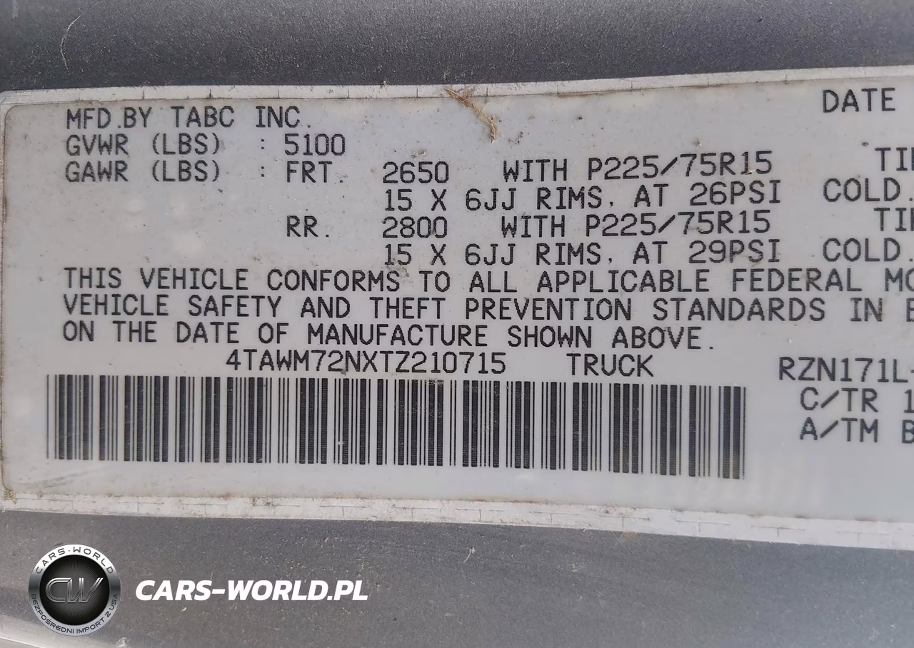 1996 Toyota Tacoma Xtracab VIN:4TAWM72NXTZ210715 - 9