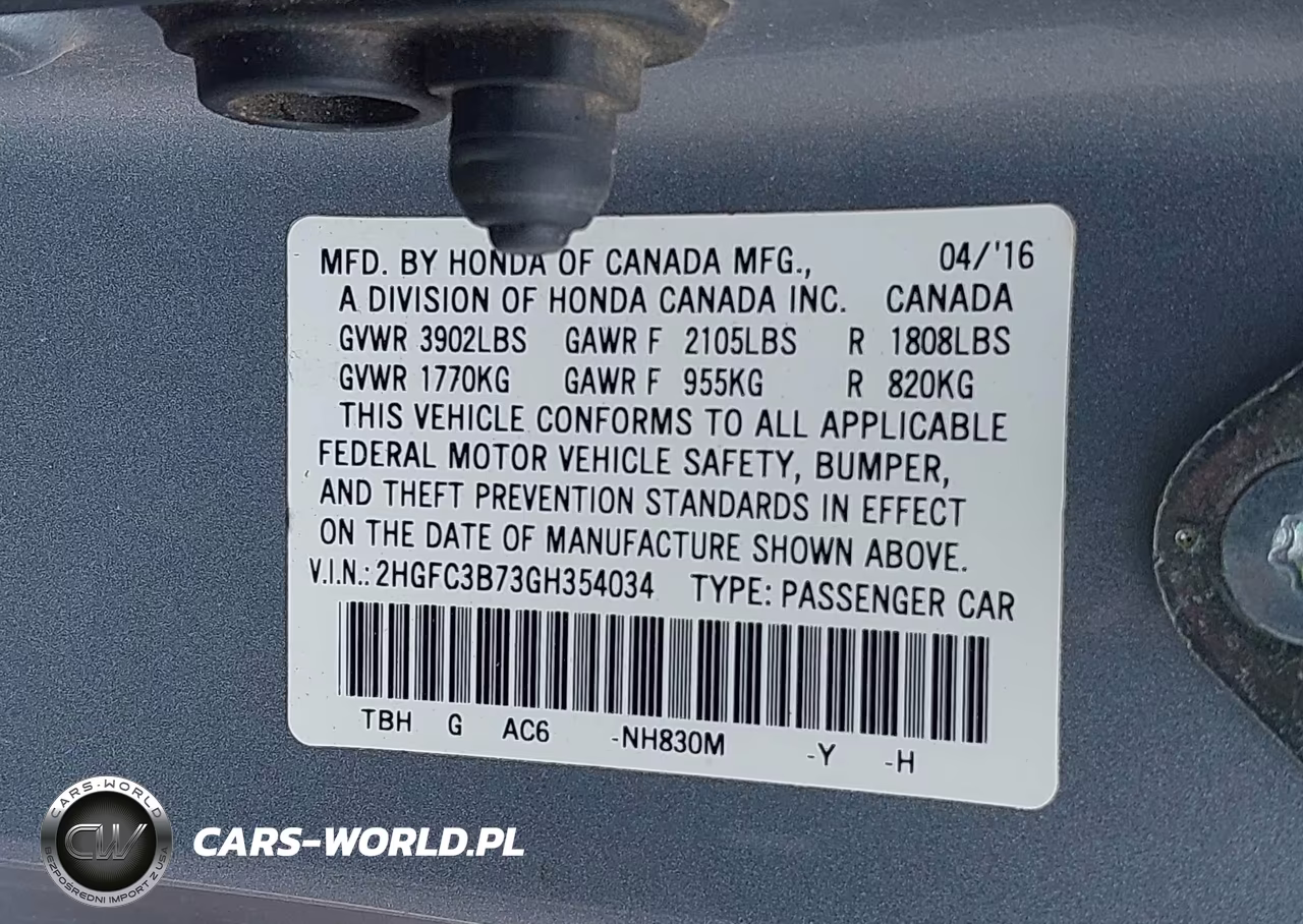 2016 Honda Civic Ex-L VIN:2HGFC3B73GH354034 - 9