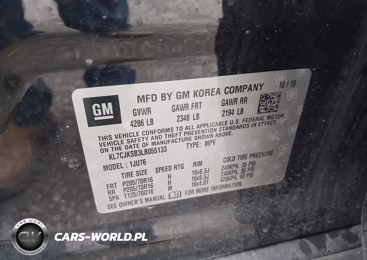 2020 Chevrolet Trax Fwd Ls VIN:KL7CJKSB3LB055133 - 9