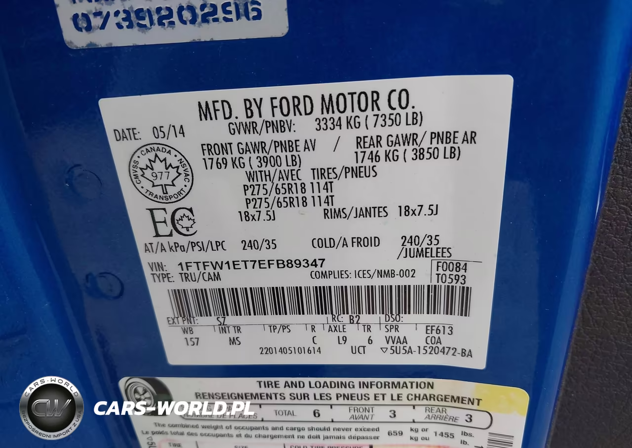 2014 Ford F-150 Xlt VIN:1FTFW1ET7EFB89347 - 9