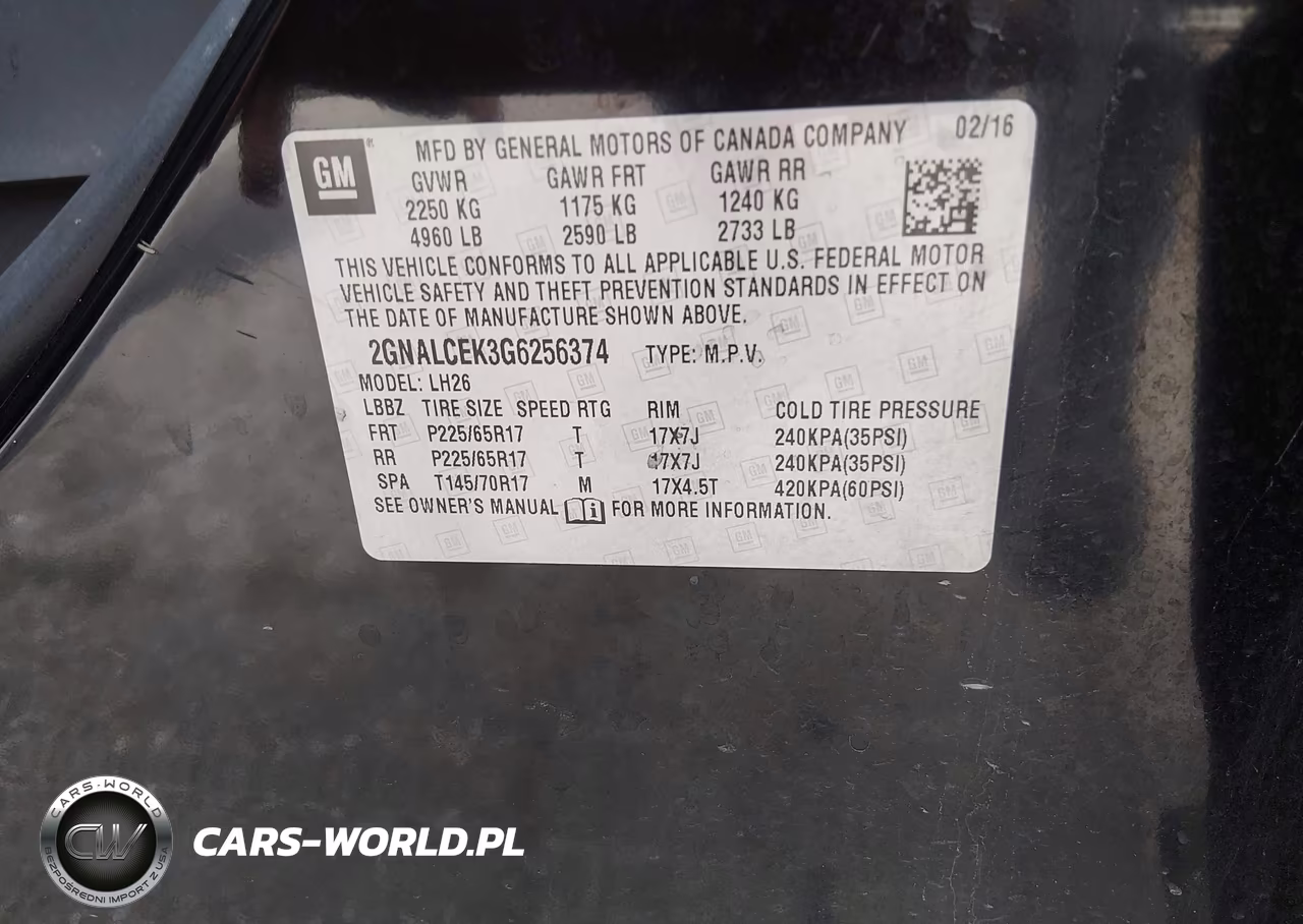 2016 Chevrolet Equinox Lt VIN:2GNALCEK3G6256374 - 9