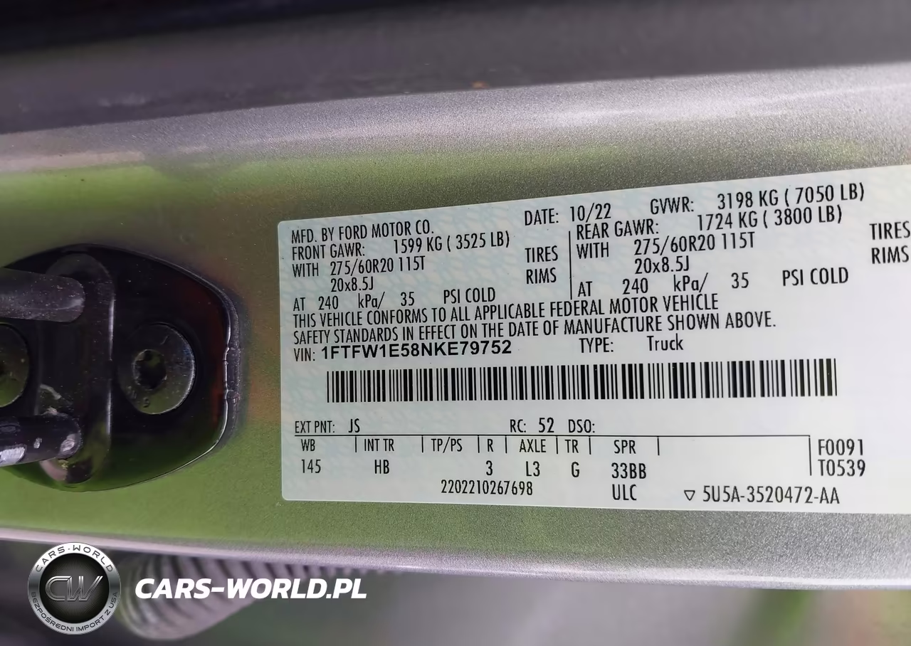 2022 Ford F-150 Lariat VIN:1FTFW1E58NKE79752 - 9