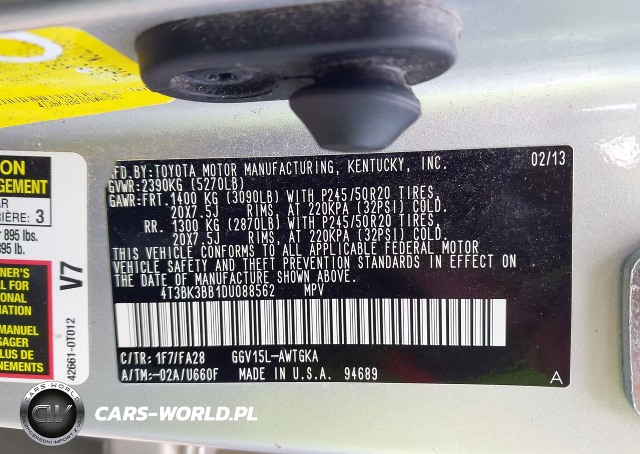 2013 Toyota Venza Le V6 VIN:4T3BK3BB1DU088562 - 9