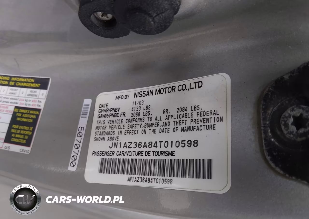 2004 Nissan 350Z Touring VIN:JN1AZ36A84T010598 - 9
