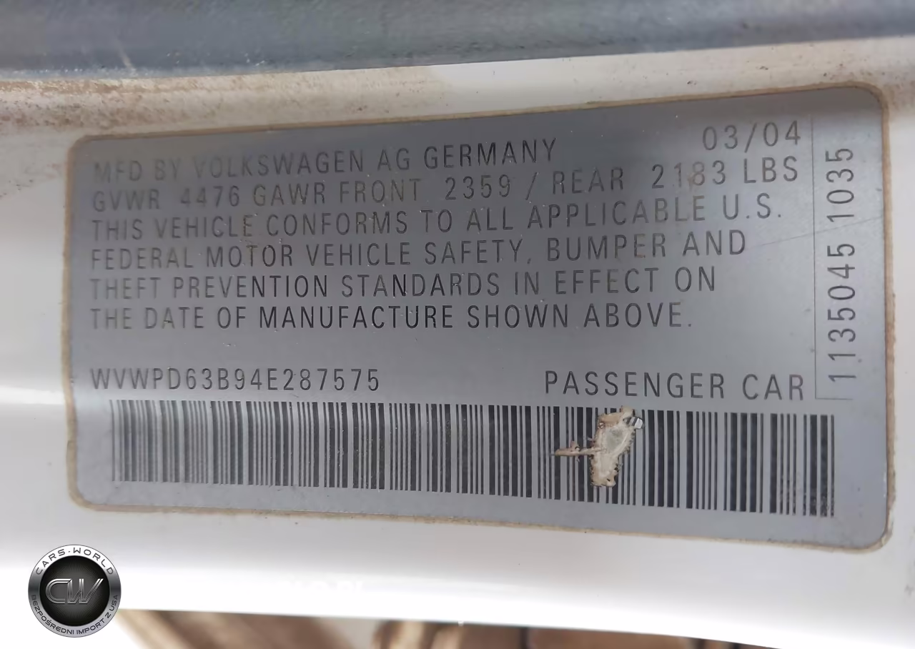 2004 Volkswagen Passat Gls VIN:WVWPD63B94E287575 - 9