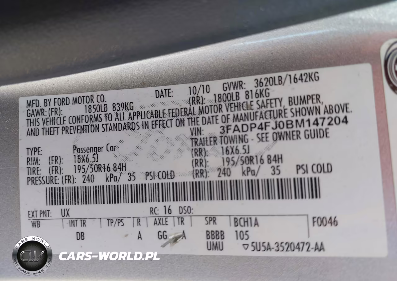 2011 Ford Fiesta Ses VIN:3FADP4FJ0BM147204 - 9