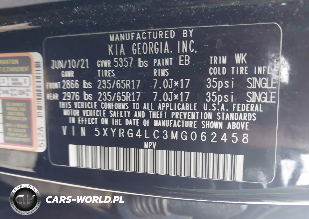 2021 Kia Sorento Lx VIN:5XYRG4LC3MG062458 - 9
