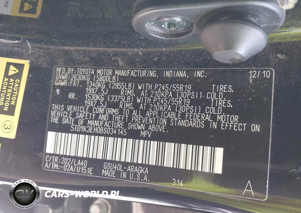 2011 Toyota Highlander Limited V6 VIN:5TDYK3EH0BS034145 - 9