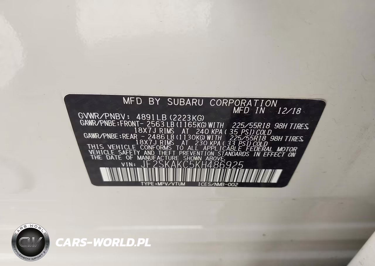 2019 Subaru Forester Sport VIN:JF2SKAKC5KH486925 - 9