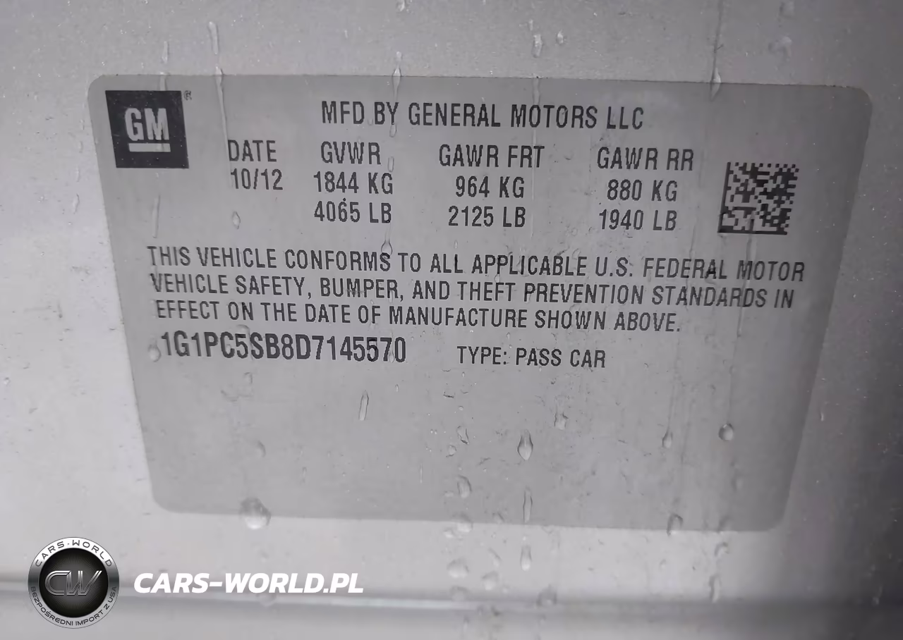 2013 Chevrolet Cruze 1Lt Auto VIN:1G1PC5SB8D7145570 - 9