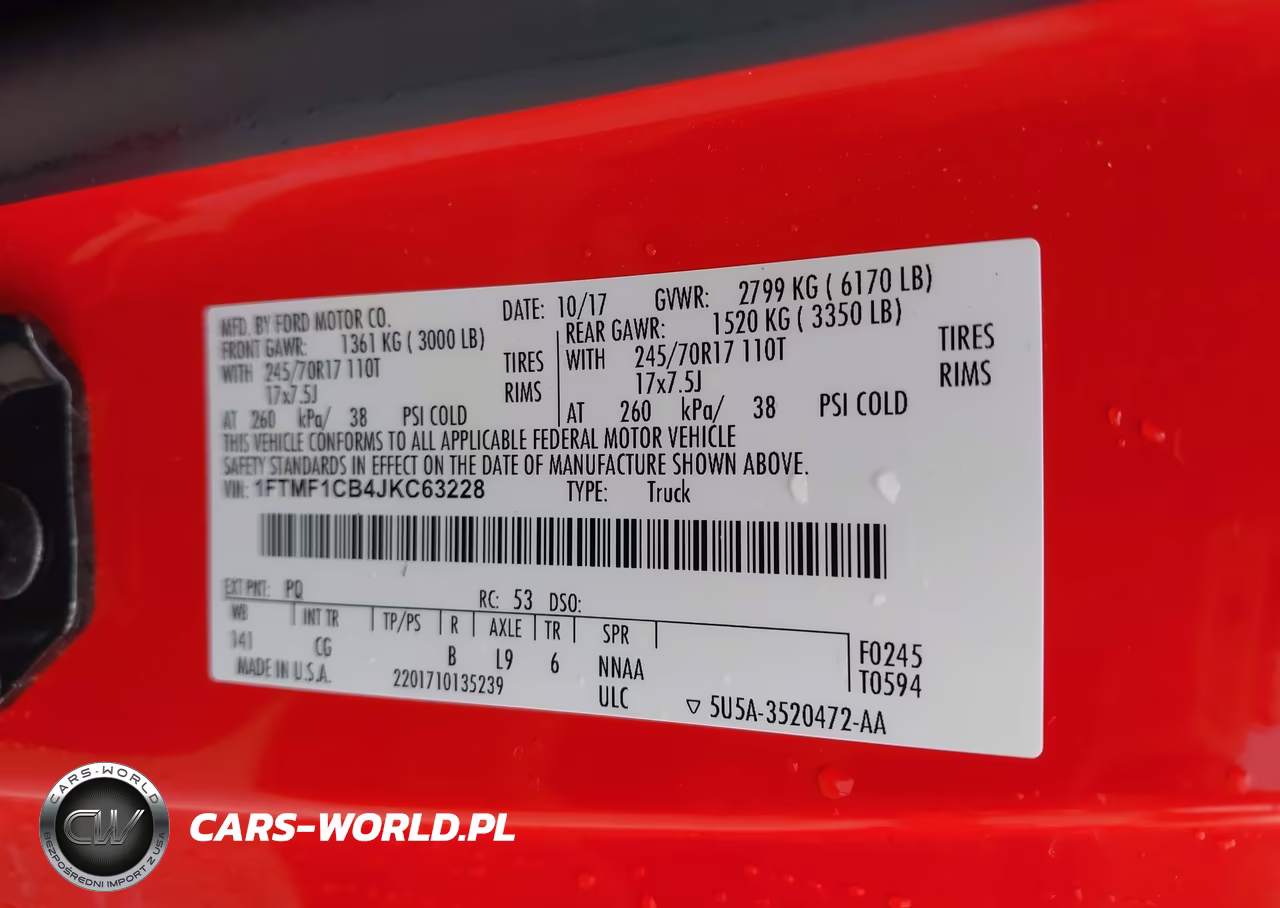 2018 Ford F-150 Xl VIN:1FTMF1CB4JKC63228 - 9