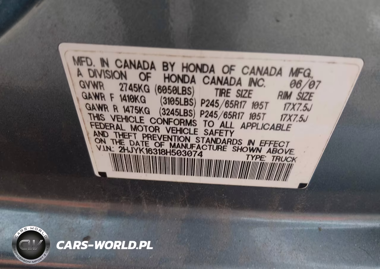 2008 Honda Ridgeline Rtx VIN:2HJYK16318H503074 - 9