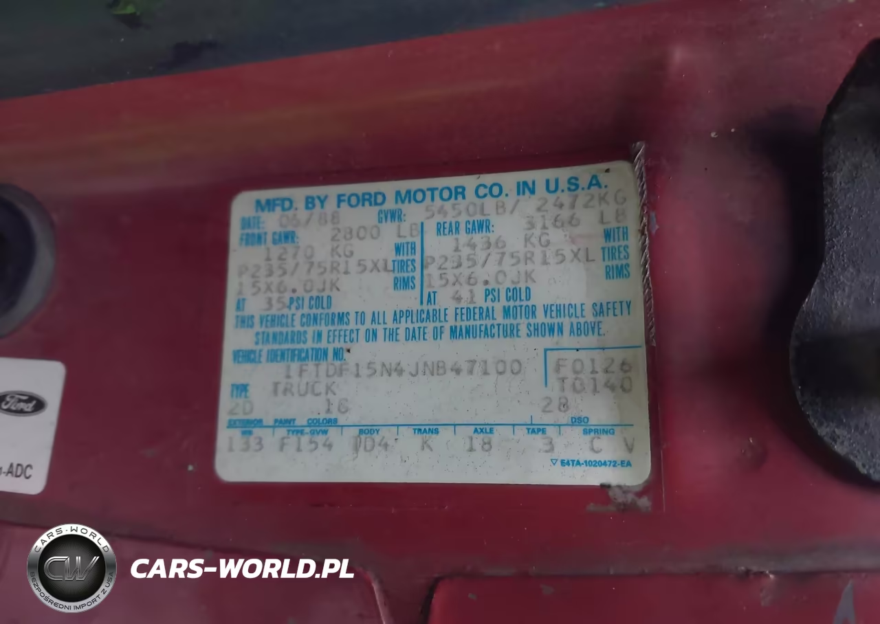 1988 Ford F150 VIN:1FTDF15N4JNB47100 - 9