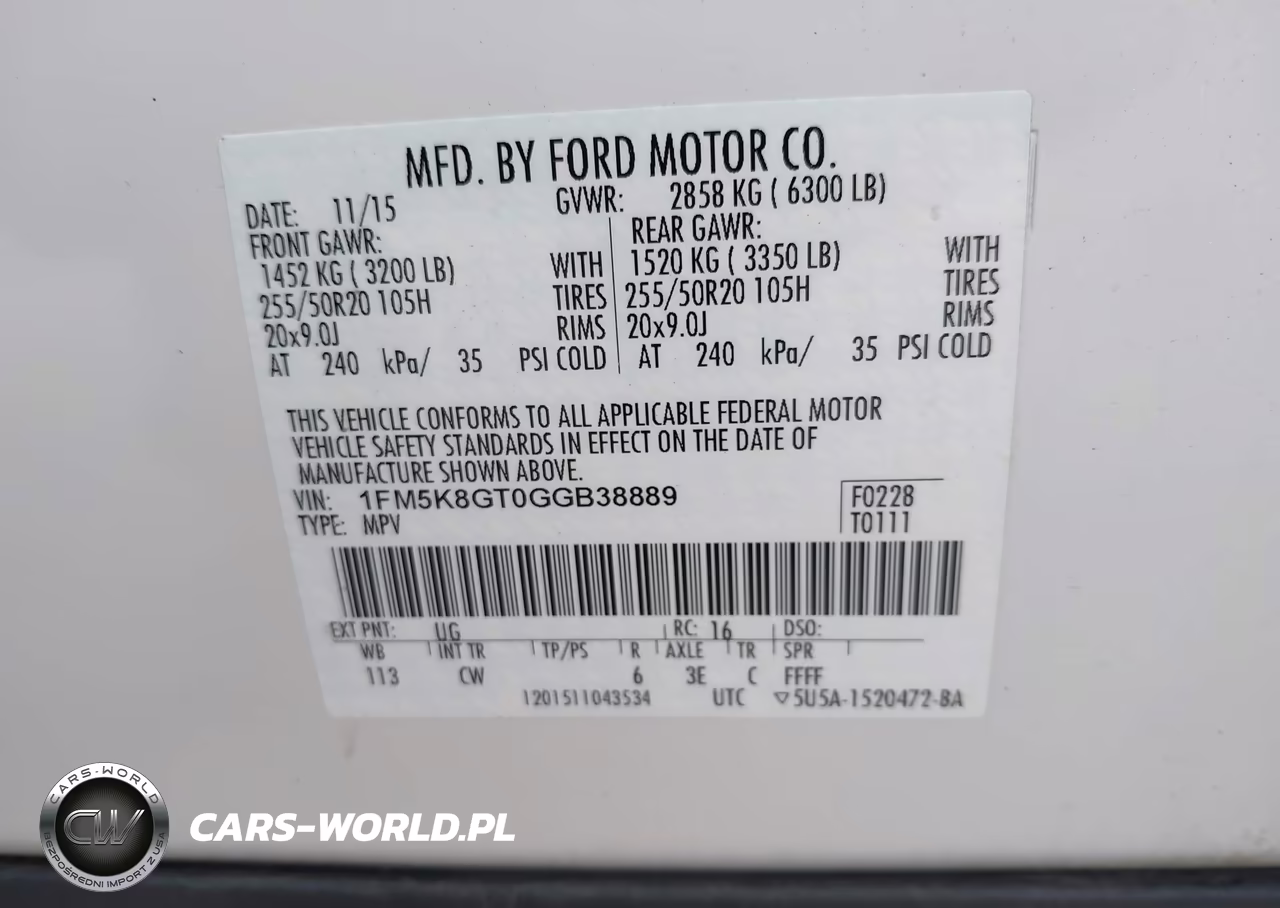 2016 Ford Explorer Sport VIN:1FM5K8GT0GGB38889 - 9