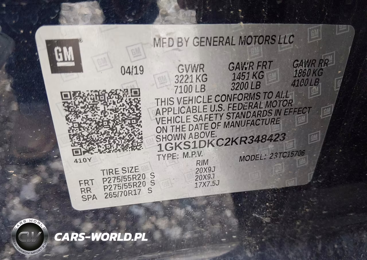 2019 GMC Yukon Slt Standard Edition VIN:1GKS1DKC2KR348423 - 9