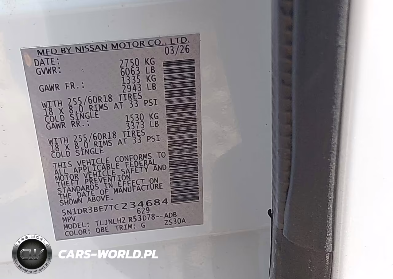 2026 Nissan Pathfinder Sv VIN:5N1DR3BE7TC234684 - 9