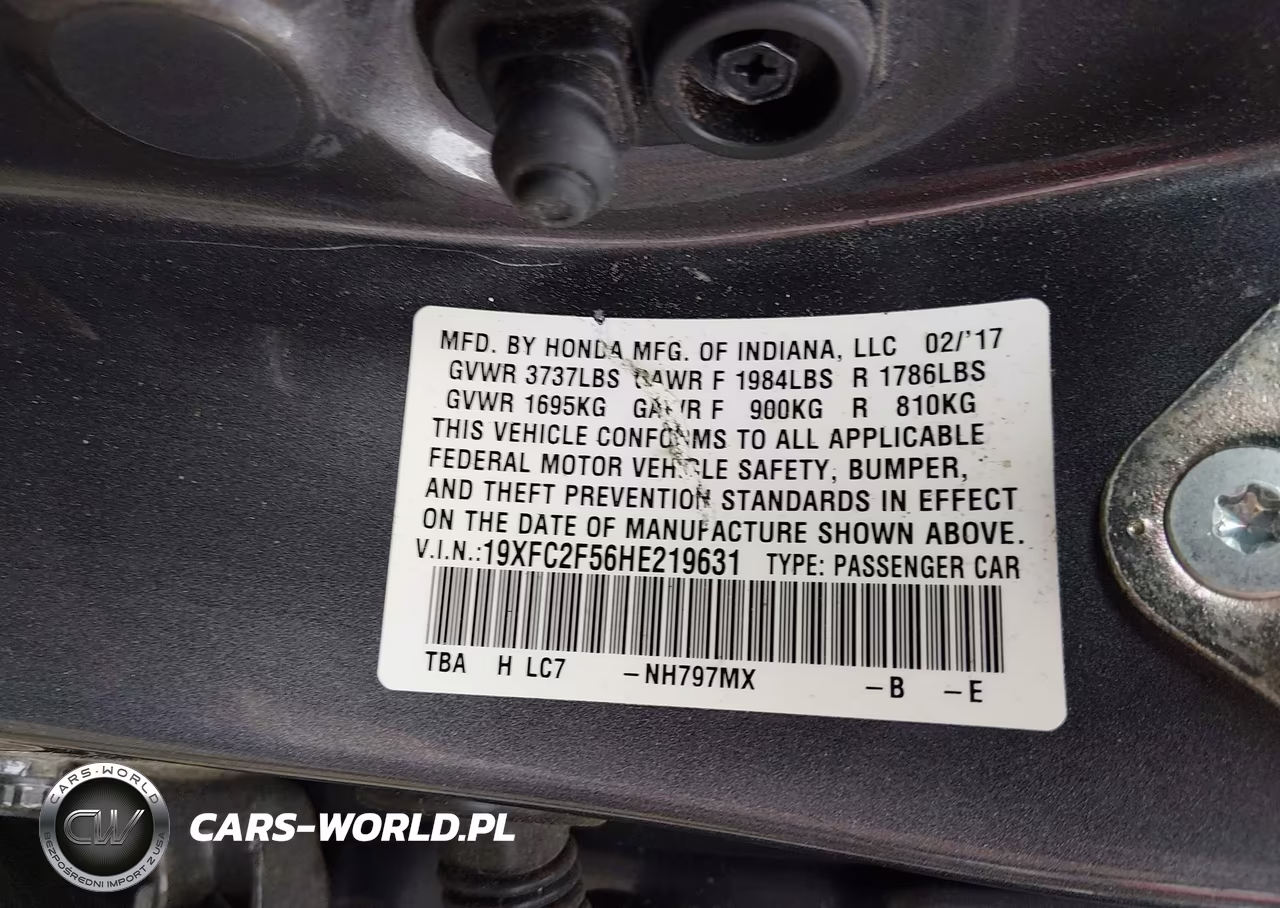 2017 Honda Civic Lx VIN:19XFC2F56HE219631 - 9